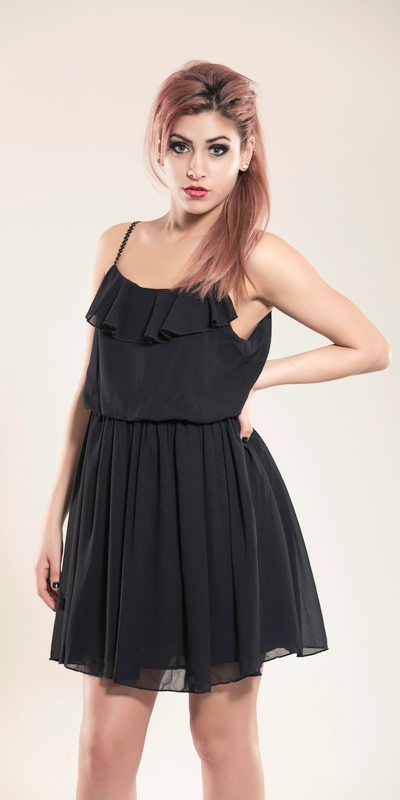 Beverley Ruched Black Dress